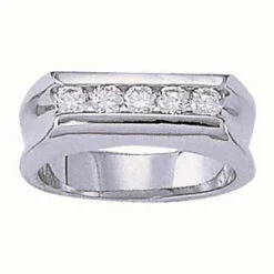 Travis Ring - 1/2Ctw(Cutting Edge Mens Gold Ring Diamonds)
