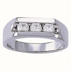 Allen Ring - 3/4Ctw(Allen Ring 3 Stone Mens Band)