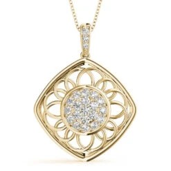 Blossom Fashion Pendant(Diamond Gold Pendant) 12 Blossom Fashion Pendant(Diamond Gold Pendant) -NEWWORLD DIAMONDS 32458.alt