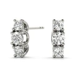 Kendra 3 Stone Earrings(Lab Diamond 3 Stone Earrings)