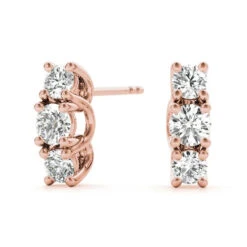 Kendra 3 Stone Earrings(Lab Diamond 3 Stone Earrings) -NEWWORLD DIAMONDS 40337.alt1