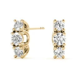 Kendra 3 Stone Earrings(Lab Diamond 3 Stone Earrings) -NEWWORLD DIAMONDS 40337.alt