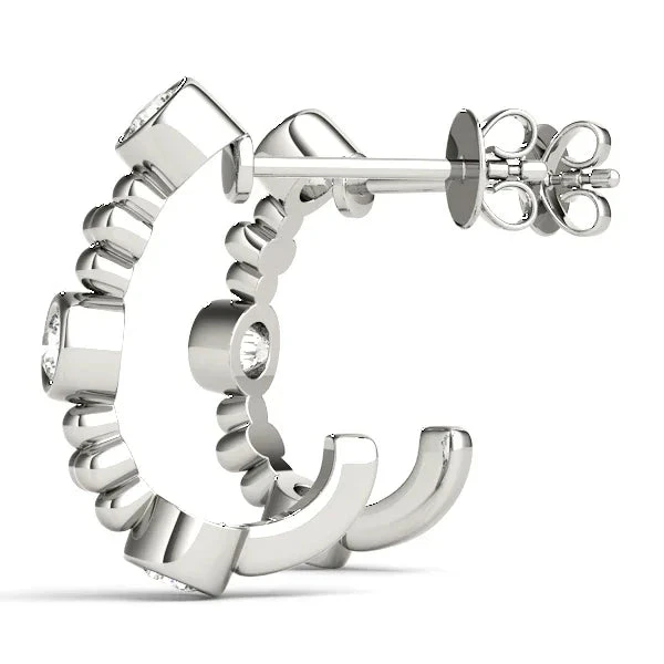 Tess 1/8 Carat Earrings(Diamond Earrings J Hoop) 10 Tess 1/8 Carat Earrings(Diamond Earrings J Hoop) - Image 8