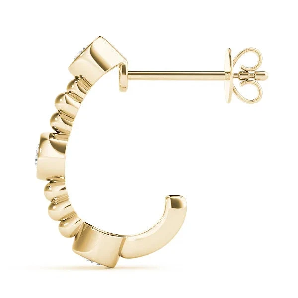 Tess 1/8 Carat Earrings(Diamond Earrings J Hoop) 5 Tess 1/8 Carat Earrings(Diamond Earrings J Hoop) - Image 3