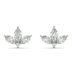Audrey 3 Stone Earrings(Diamond Earrings 3 Stone)