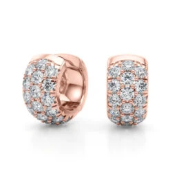 Lorie 3 Row Earrings(Diamond Huggie Earrings) -NEWWORLD DIAMONDS 41108.alt1 f0371f30 4b9e 4830 80ff 75d2ea4e67b0