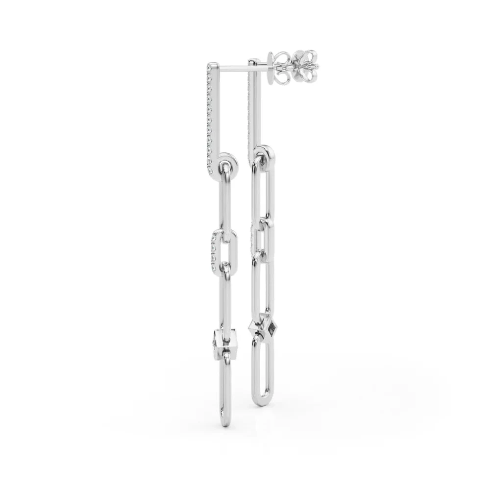 Janice Paperclip Earrings(Diamond Earrings Paperclip) 4 Janice Paperclip Earrings(Diamond Earrings Paperclip) - Image 2