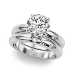 Joan Bridal Set(Diamond Bridal Set Wide Band)