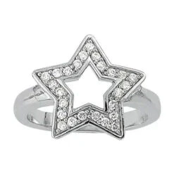 Star Diamond Band(Vintage Open Star Diamond Ring)