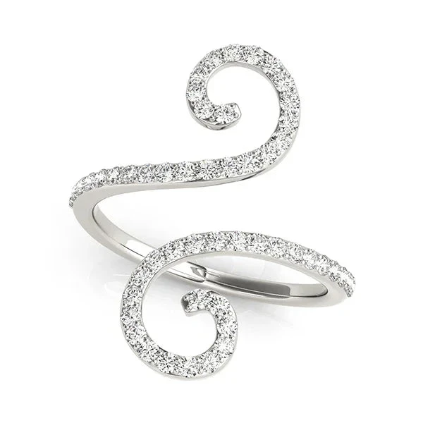 Scroll Open Design 1/2Ctw(Fashion Diamond Scroll Ring) 3 Scroll Open Design 1/2Ctw(Fashion Diamond Scroll Ring)