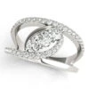 3 Stone Bypass Ring 5/8Ctw(Fashion Diamond Band 3 Stone) -NEWWORLD DIAMONDS 85091