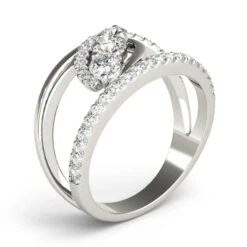 3 Stone Bypass Ring 5/8Ctw(Fashion Diamond Band 3 Stone) -NEWWORLD DIAMONDS 85091.angle
