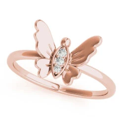 Dainty Butterfly Diamond Ring(Womens Butterfly Diamond Ring) -NEWWORLD DIAMONDS 85110.alt1