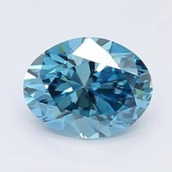 1Ct Vivid Blue SI1 IGI Certified Oval Lab Grown Diamond(Diamond 19 Lg11972403)