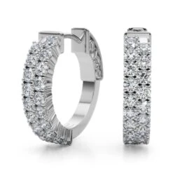 Special Huggie Design Earrings 1 1/7Ctw(Diamond Earrings 1o2986wg14)