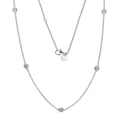Diamond Station Necklace 1/2Ctw(Diamond Station Necklace By Yard) 9 Diamond Station Necklace 1/2Ctw(Diamond Station Necklace By Yard) -NEWWORLD DIAMONDS NWM1109C.50SS 4