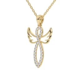 Angel Pendant 1/4 Ctw(Angel Pendant 453896) 17 Angel Pendant 1/4 Ctw(Angel Pendant 453896) -NEWWORLD DIAMONDS angel pendant 14 ctw for pendant gemstone jewelry 8
