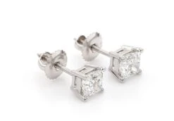Classic Princess Earrings 1 1/2 CTW. IGI Certified(Diamond Stud Earrings 261806c150) -NEWWORLD DIAMONDS classic princess earrings 1 12 ctw igi certified for earrings gemstone jewelry 3