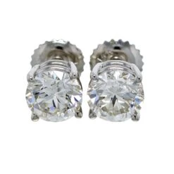 Classic Round Earrings 1 1/2 CTW. IGI Certified E-F VS(Diamond Stud Earrings 261788c150)