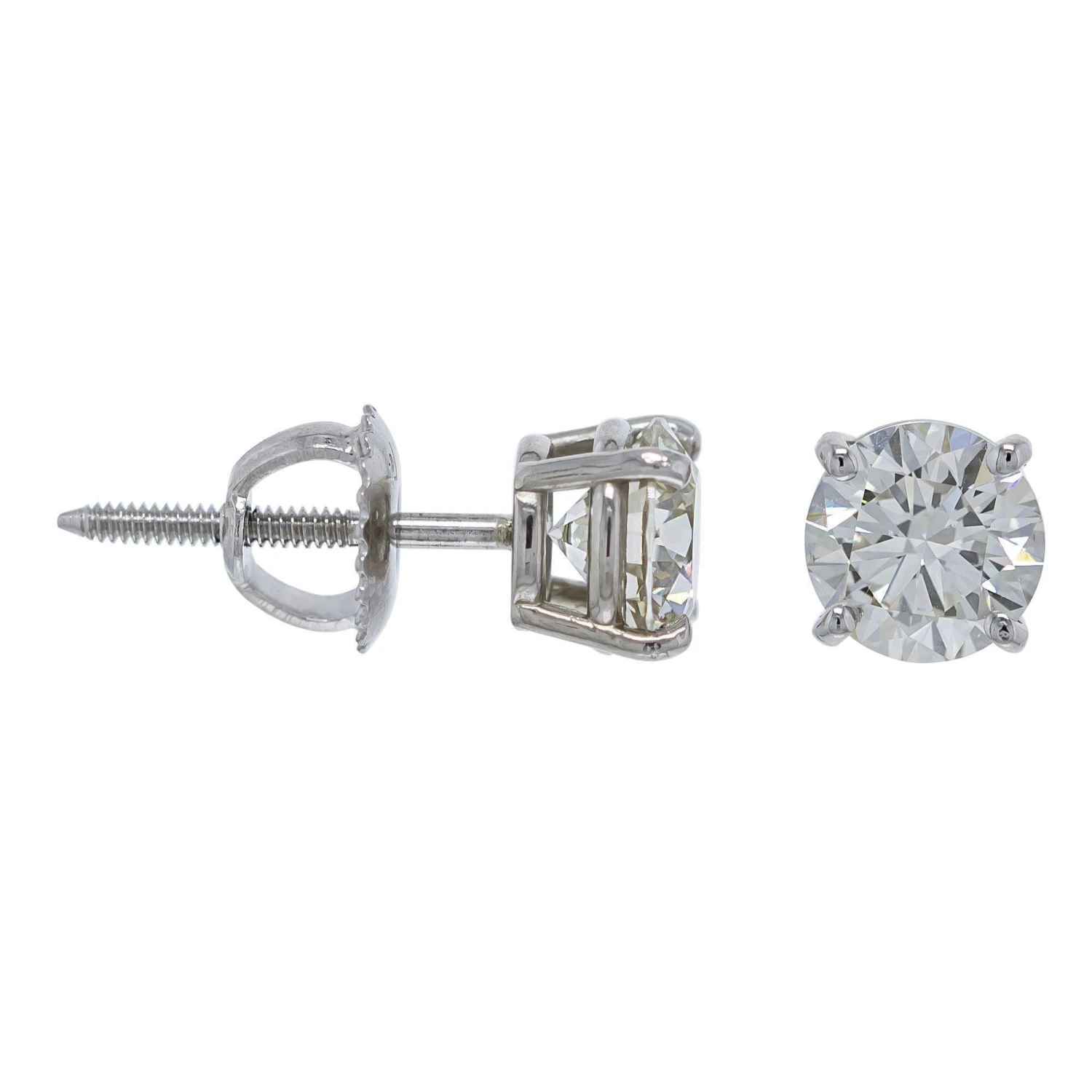 Classic Round Earrings 1 1/2 CTW. IGI Certified E-F VS(Diamond Stud Earrings 261788c150) 5 Classic Round Earrings 1 1/2 CTW. IGI Certified E-F VS(Diamond Stud Earrings 261788c150) - Image 3