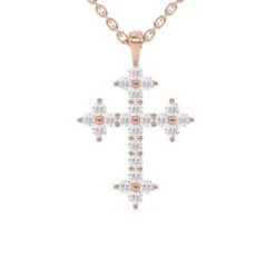 Cross 1/2Ctw Pendant(Diamond Cross Pendant 453912) -NEWWORLD DIAMONDS cross 12ctw pendant for pendant gemstone jewelry 3