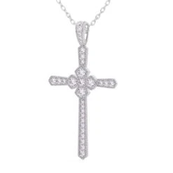 Cross Pendant 1/2Ctw(Diamond Cross Pendant 453906) -NEWWORLD DIAMONDS cross pendant 12ctw for pendant gemstone jewelry 4