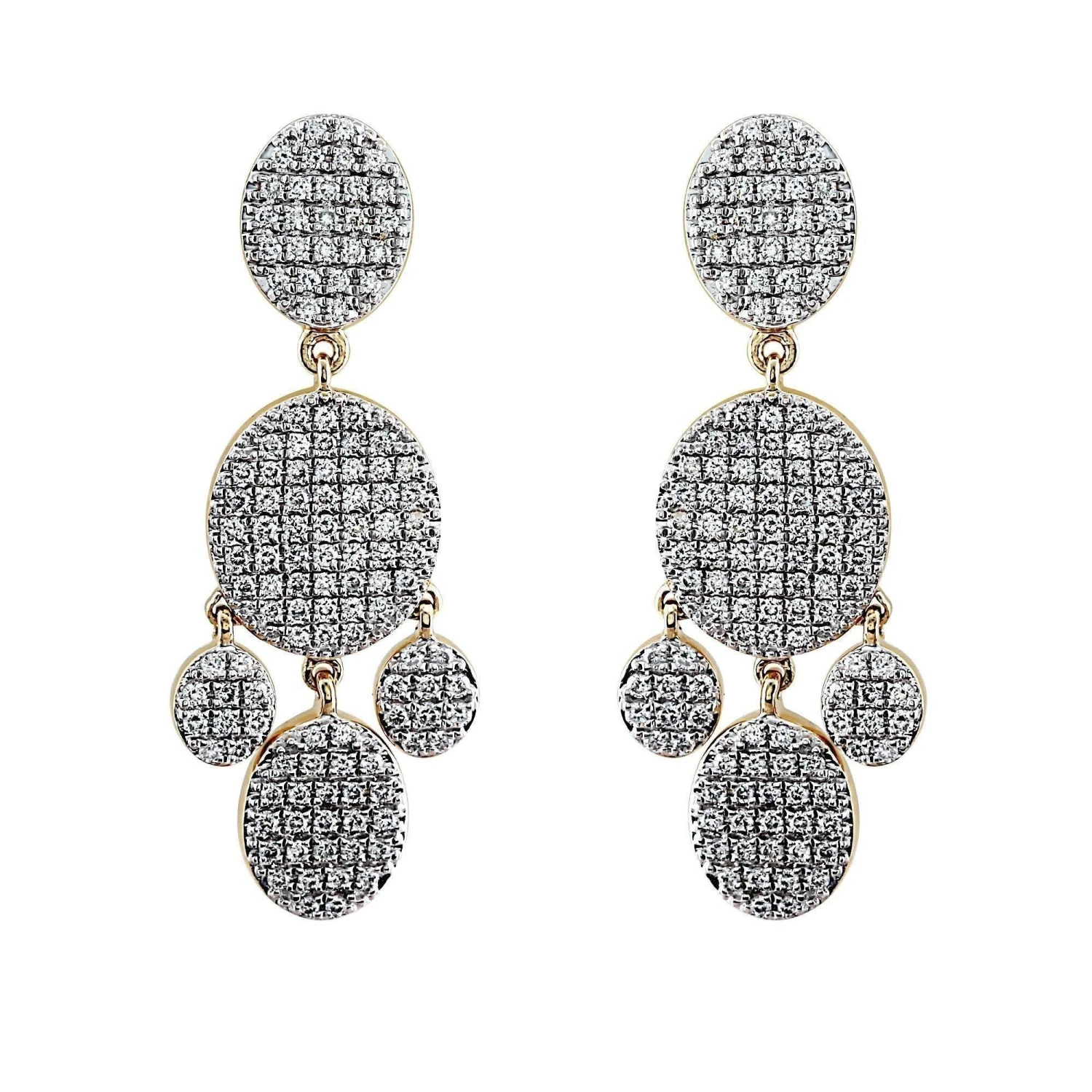 Diamond Chandelier Earrings 1 3/4Ctw(Chandelier Diamond Earrings) 4 Diamond Chandelier Earrings 1 3/4Ctw(Chandelier Diamond Earrings) - Image 2