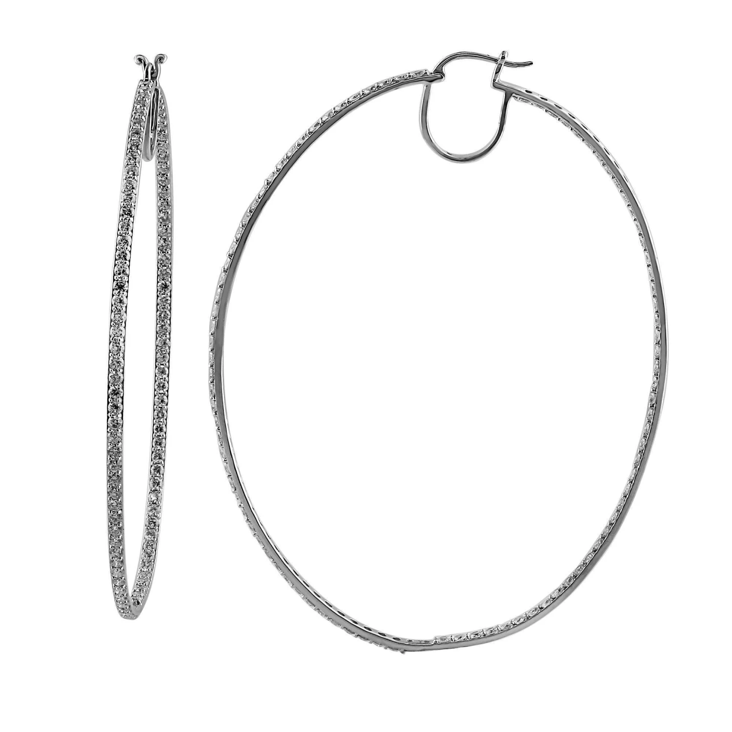 Giselle Earrings 8.00Ctw(Diamond Hoops 456199) 4 Giselle Earrings 8.00Ctw(Diamond Hoops 456199) - Image 2