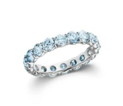 Ivory Ring 2 1/2 Ctw Blue(Diamond Ring 262565)