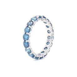 Ivory Ring 2 1/2 Ctw Blue(Diamond Ring 262565) -NEWWORLD DIAMONDS ivory ring 2 12 ctw blue for ring gemstone jewelry 5