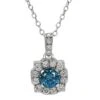 Kari Pendant - 1.0 Ct. T.W.(Blue Diamond Halo Pendant 453812) -NEWWORLD DIAMONDS kari pendant 1 0 ct t w at new world diamonds for pendant 1