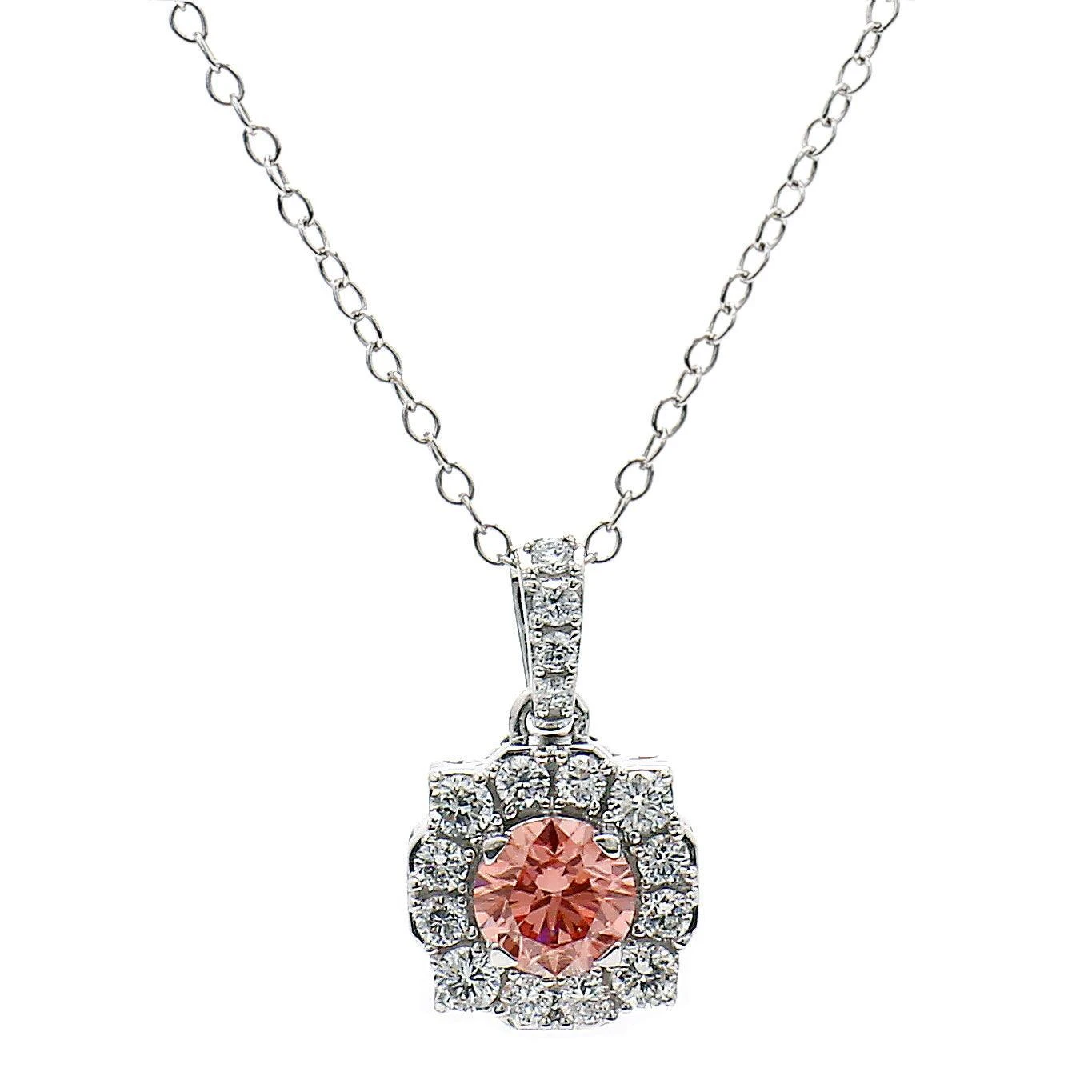 Kari Pendant - 1.0 Ct. T.W.(Pink Diamond Halo Pendant 453813) 3 Kari Pendant - 1.0 Ct. T.W.(Pink Diamond Halo Pendant 453813)