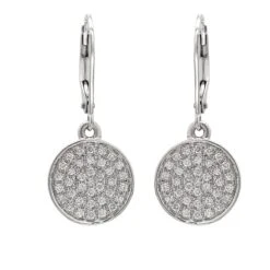 Leverback Diamond Disks Earrings 1/2Ctw(Leverback Diamond Disks Earrings)