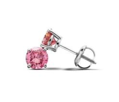 Mandy Earrings 1 1/2 Ct. T.W. IGI Certified(Pink Diamond Stud Earrings 263244c15)