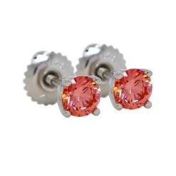 Mandy Earrings 1/2Ctw IGI Certified(Pink Diamond Stud Earrings 263244) -NEWWORLD DIAMONDS mandy earrings 12ctw igi certified for earrings gemstone jewelry 3