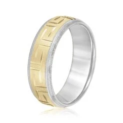 Marcus Two Tone Band(Marcus Two Tone Wedding Band) 8 Marcus Two Tone Band(Marcus Two Tone Wedding Band) -NEWWORLD DIAMONDS marcus two tone band for ring gemstone jewelry 3