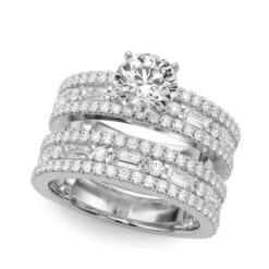 Megan Bridal Set 3.0Ctw(3 Carat Diamond Bridal Set)
