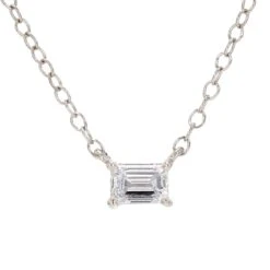 Mia Necklace 1/2 Ct.(Diamond Emerald Cut Solitaire Pendant 453795)