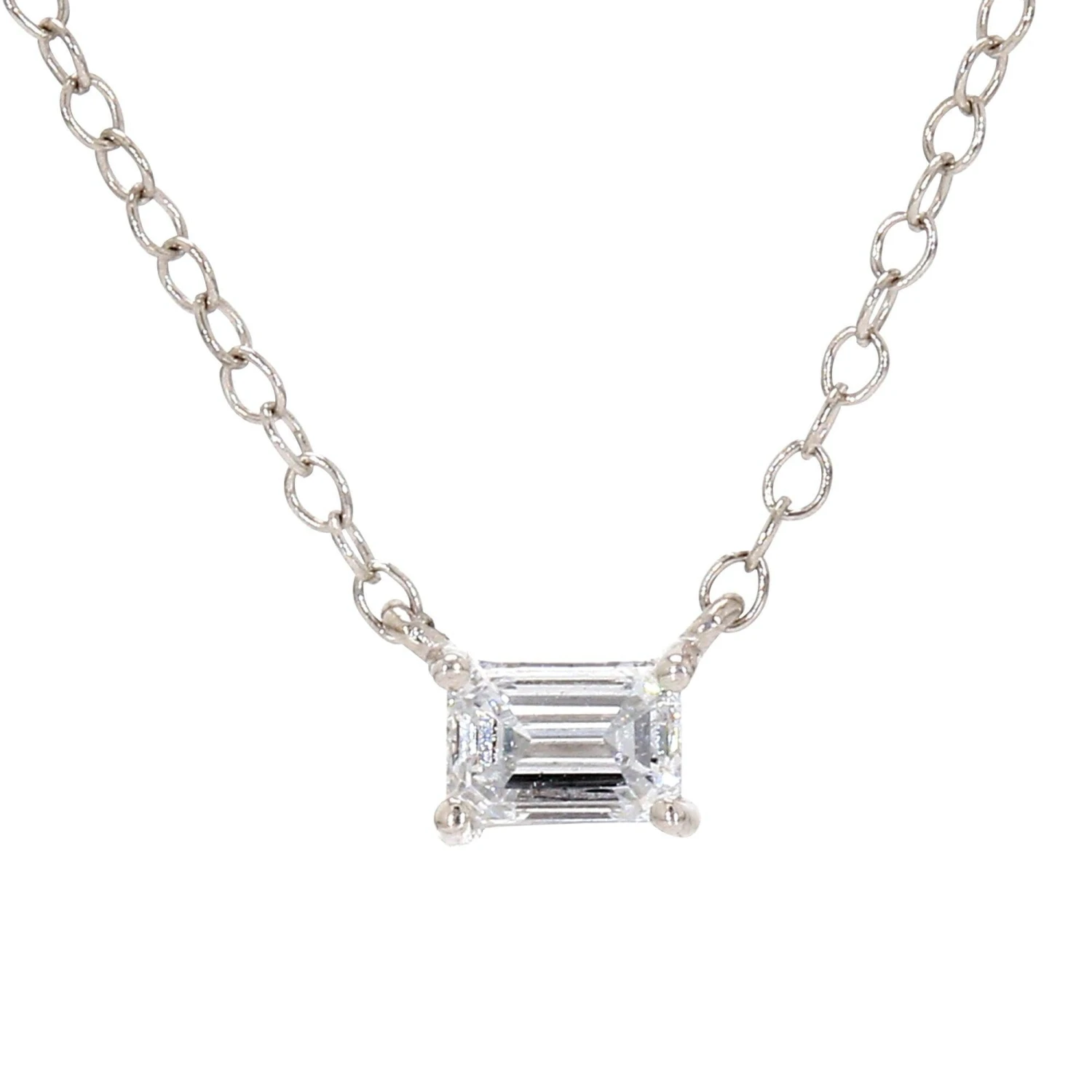 Mia Necklace 1/2 Ct.(Diamond Emerald Cut Solitaire Pendant 453795) 3 Mia Necklace 1/2 Ct.(Diamond Emerald Cut Solitaire Pendant 453795)