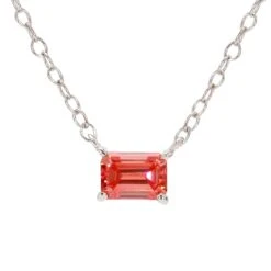 Mia Necklace - 3/4 Ct.(Pink Diamond Emerald Solitaire Pendant 453800)