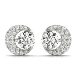 Moon Earrings 5/8Ctw(Sun Moon Diamond Stud Earrings)