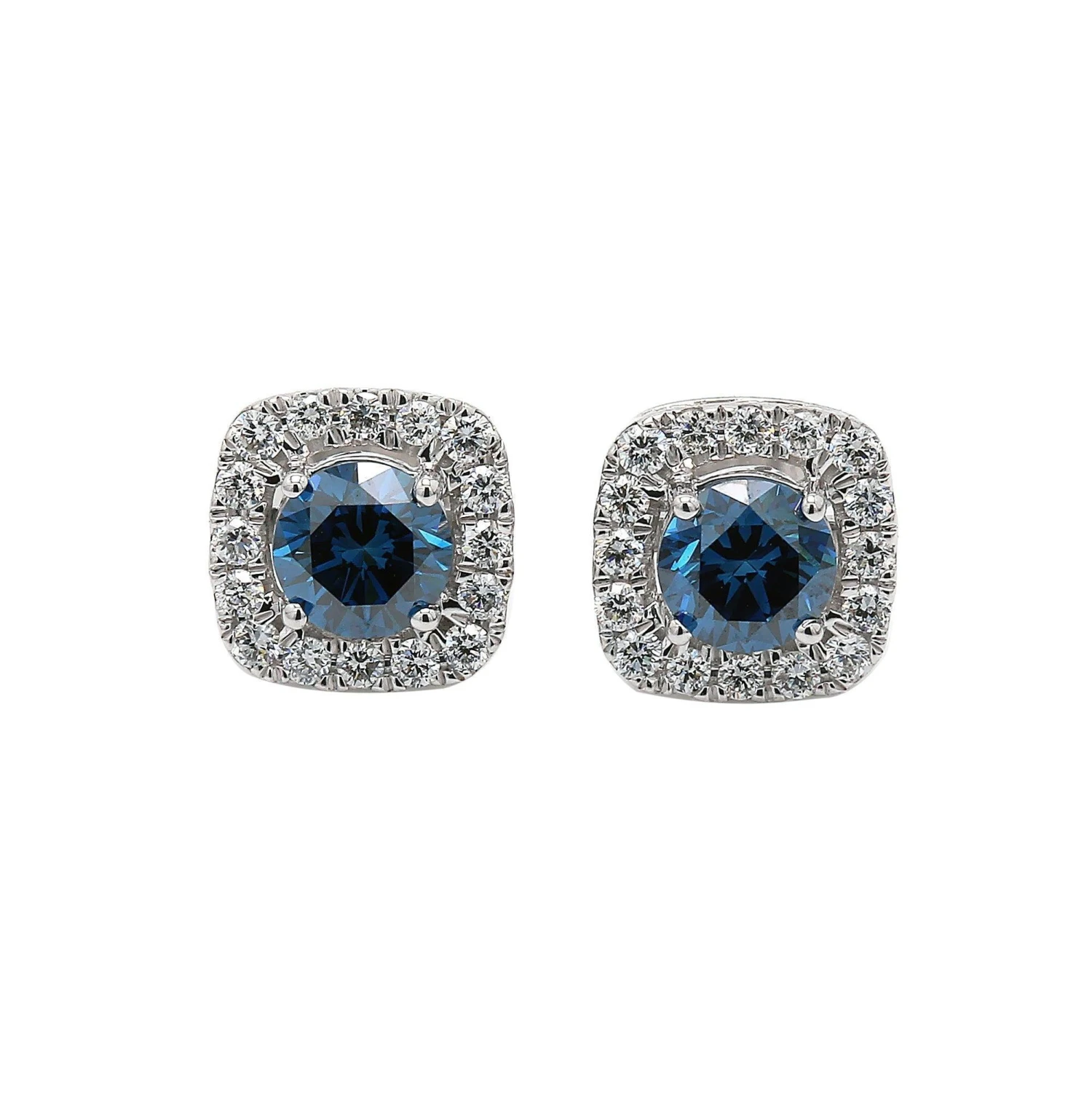 Nadia Earrings 2.00Ctw(Blue Diamond Halo Earrings 457244) 3 Nadia Earrings 2.00Ctw(Blue Diamond Halo Earrings 457244)