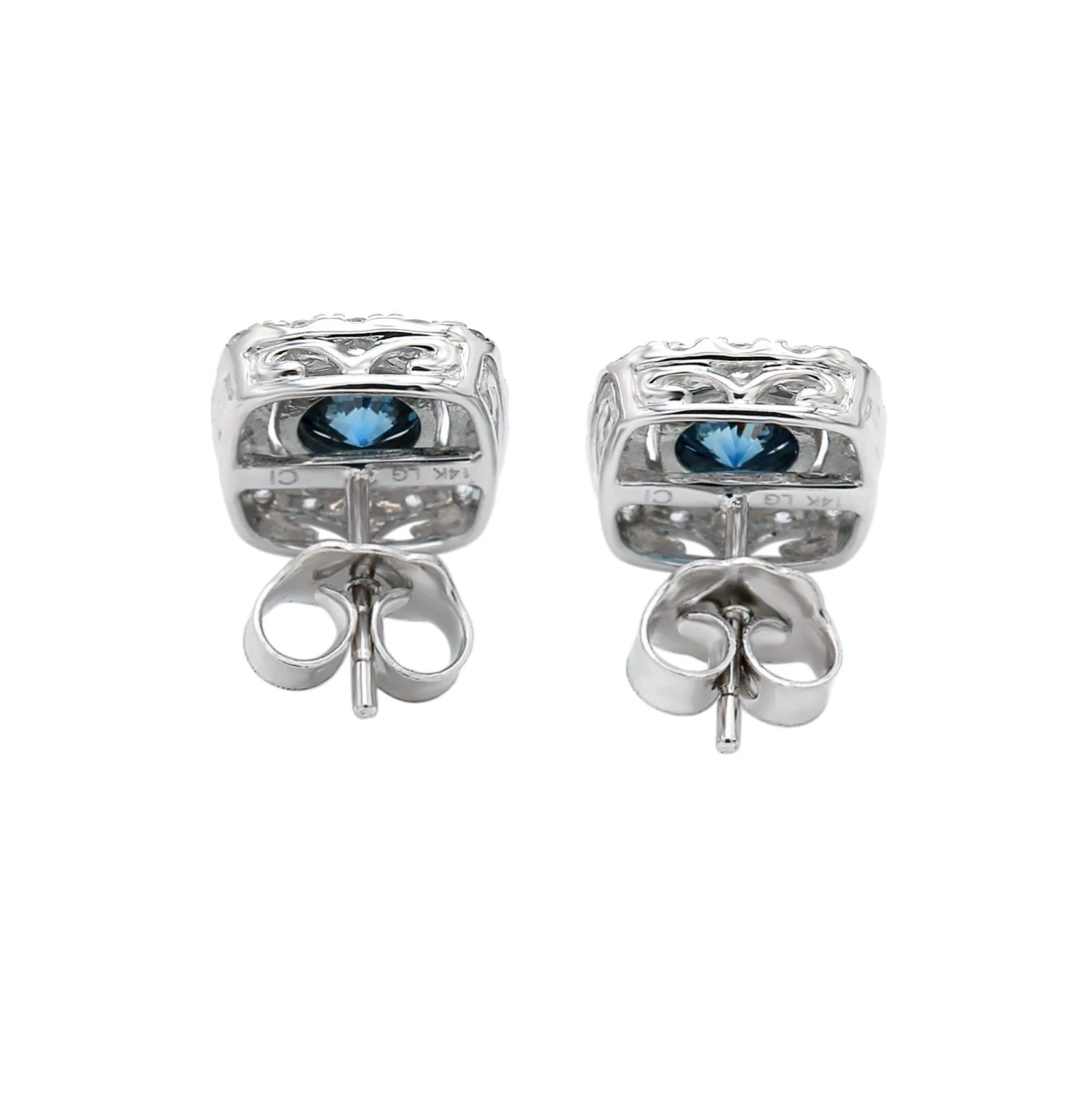 Nadia Earrings 2.00Ctw(Blue Diamond Halo Earrings 457244) 5 Nadia Earrings 2.00Ctw(Blue Diamond Halo Earrings 457244) - Image 3