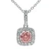 Nadia Pendant - 1 1/2 Ct. T.W.(Pink Diamond Halo Pendant 457241) -NEWWORLD DIAMONDS nadia pendant 1 12 ct t w for pendant gemstone jewelry 1