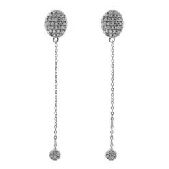 Patchwork Long Drop Earrings 1/2Ctw(Long Drop Dangle Diamond Earrings)