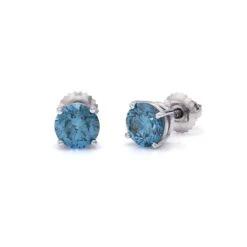 Rachel Earrings 2.00Ctw IGI Certified(Blue Diamond Stud Earrings 263246c2)