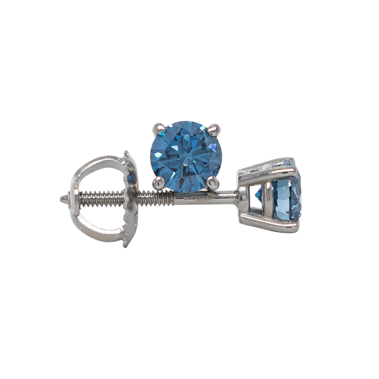 Rachel Earrings 2.00Ctw IGI Certified(Blue Diamond Stud Earrings 263246c2) 5 Rachel Earrings 2.00Ctw IGI Certified(Blue Diamond Stud Earrings 263246c2) - Image 3