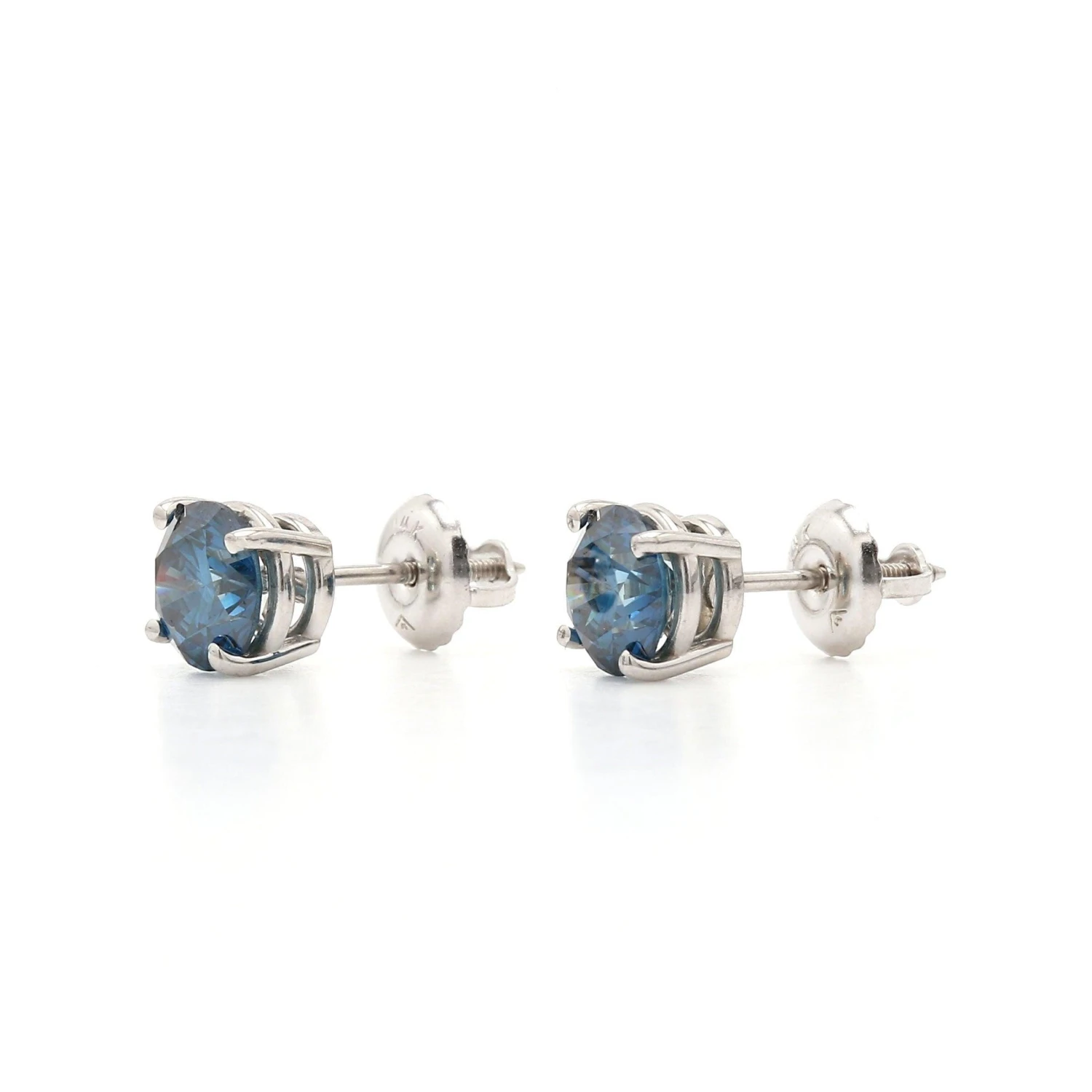Rachel Earrings 2.00Ctw IGI Certified(Blue Diamond Stud Earrings 263246c2) 7 Rachel Earrings 2.00Ctw IGI Certified(Blue Diamond Stud Earrings 263246c2) - Image 5