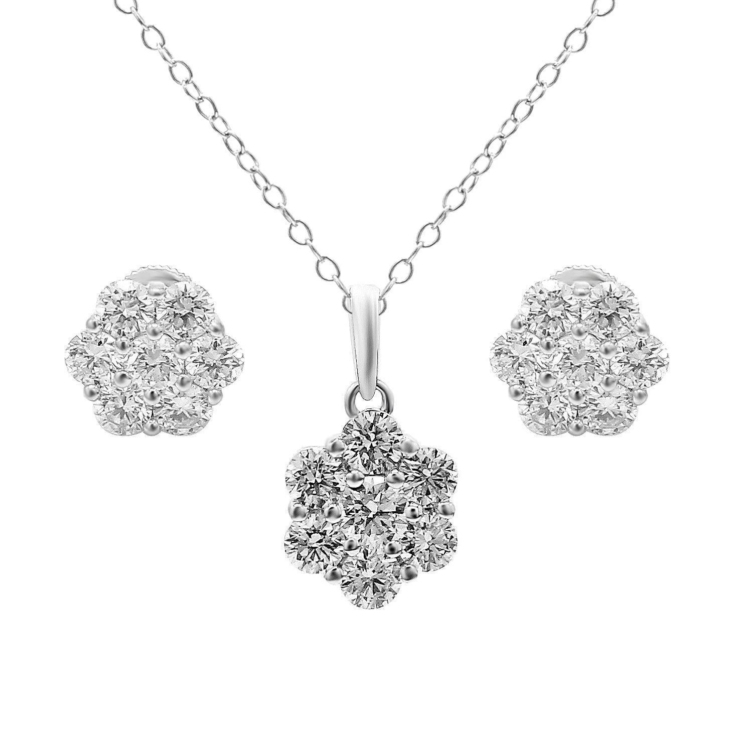 Rebecca Pendant & Earring Set - 2 1/2 Ct. T.W.(Diamonds Set 457079) 3 Rebecca Pendant & Earring Set - 2 1/2 Ct. T.W.(Diamonds Set 457079)