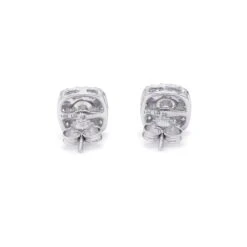 Rosemary Earrings 1.00Ctw(Square Halo Earrings 456709) -NEWWORLD DIAMONDS rosemary earrings 1 00ctw for earrings gemstone jewelry 3